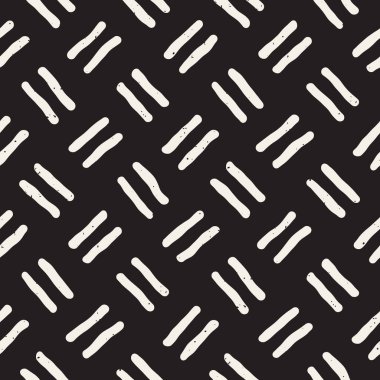 El ile Seamless Modeli hatları çizilmiş. Arka plan serbest fırça darbeleriyle. Siyah ve beyaz doku. Kağıt ambalaj için süsleme.