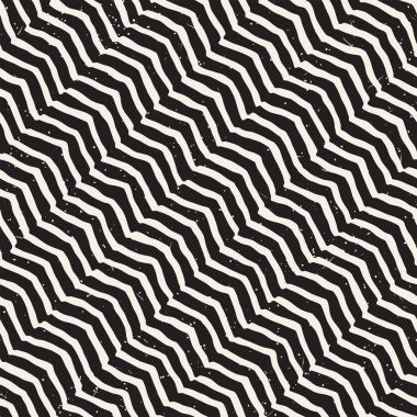 El ile Dikişsiz desen fırça darbeleriyle çizilmiş. Mürekkep doodle illüstrasyon. Geometrik tek renkli vektör desen.