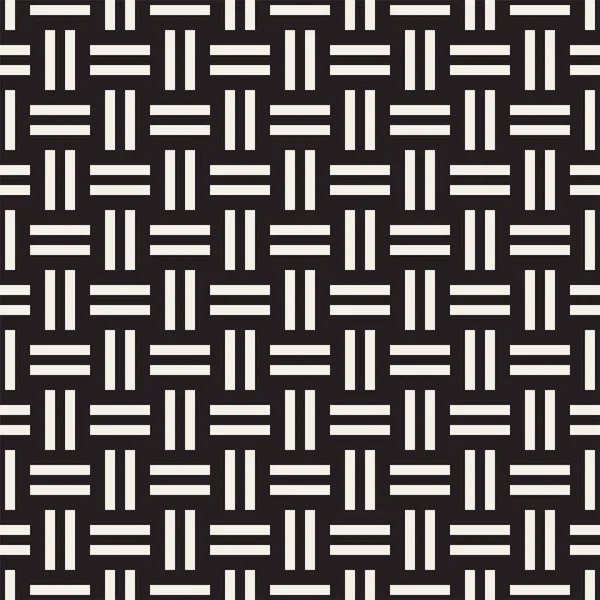 Crosshatch vector seamless geometric pattern. Crossed graphic rectangles background. Checkered motif. Seamless texture of crosshatched bold lines. Trellis simple fabric print. — Stock Vector