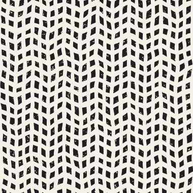 Elle çizilmiş stil seamless modeli. Soyut geometrik döşeme arka plan siyah ve beyaz. Vektör doodle hat kafes