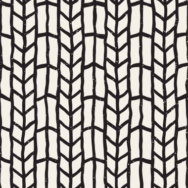 Elle çizilmiş stil seamless modeli. Soyut geometrik döşeme arka plan siyah ve beyaz. Vektör doodle hat kafes