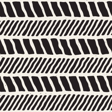 Elle çizilmiş stil seamless modeli. Soyut geometrik döşeme arka plan siyah ve beyaz. Vektör doodle hat kafes