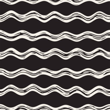 Doodle hatları ile dekoratif seamless modeli. El grungy dalgalı çizgiler arka plan boyalı. Trendy sonsuz serbest doku