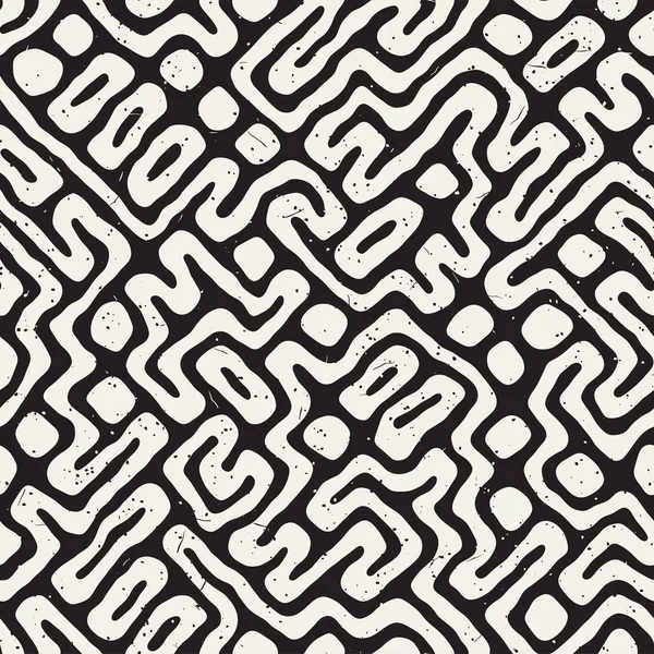 Labirent çizgileri ile Seamless modeli. Tek renkli arka plan. Vektör el çekilmiş labyrinth.