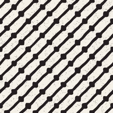 El ile Seamless Modeli hatları çizilmiş. Arka plan serbest fırça darbeleriyle. Siyah ve beyaz doku. Kağıt ambalaj için süsleme.