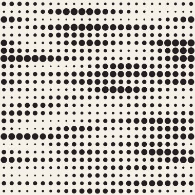 Modern şık noktalı resim doku. Rasgele daireler ile sonsuz arka plan. Vektör Dikişsiz mozaik desen.