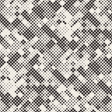 Modern şık noktalı resim doku. Rasgele daireler ile sonsuz arka plan. Vektör Dikişsiz mozaik desen.