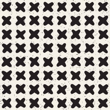 El ile Seamless Modeli hatları çizilmiş. Arka plan serbest fırça darbeleriyle. Siyah ve beyaz doku. Kağıt ambalaj için süsleme.