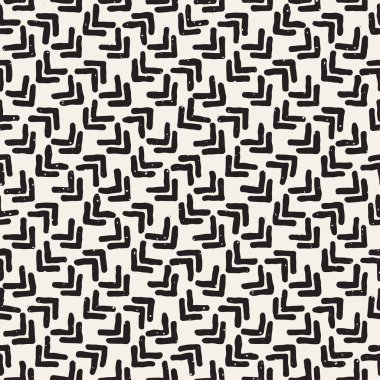 El ile Seamless Modeli hatları çizilmiş. Arka plan serbest fırça darbeleriyle. Siyah ve beyaz doku. Kağıt ambalaj için süsleme.