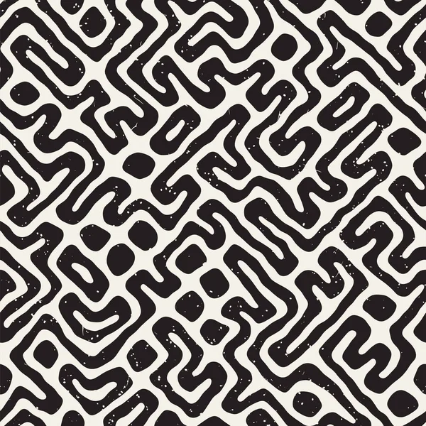 Labirent çizgileri ile Seamless modeli. Tek renkli arka plan. Vektör el çekilmiş labyrinth.