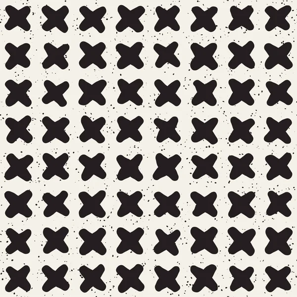 El ile Seamless Modeli hatları çizilmiş. Arka plan serbest fırça darbeleriyle. Siyah ve beyaz doku. Kağıt ambalaj için süsleme.