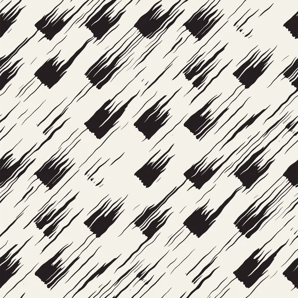 Vector seamless pattern with brush stripes and strokes. Black and white background with ink elements. Hand painted grunge texture. — Stock Vector