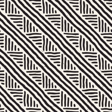 Elle çizilmiş stil etnik seamless modeli. Soyut geometrik döşeme arka plan siyah ve beyaz.