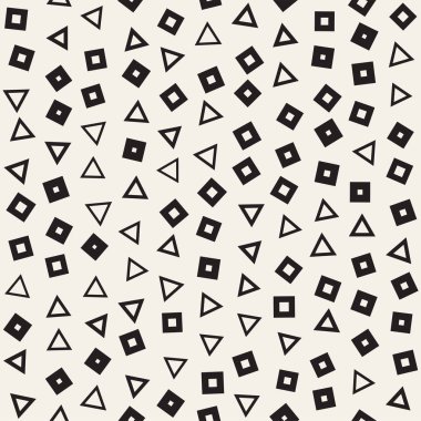 Sorunsuz ilkel karmakarışık minimalizm desenleri. Geometrik şekiller rastgele dağılmış. Arka plan tasarım