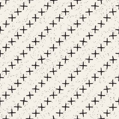 El ile Seamless Modeli hatları çizilmiş. Arka plan serbest fırça darbeleriyle. Siyah ve beyaz doku. Kağıt ambalaj için süsleme.