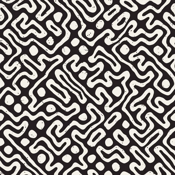 Labirent çizgileri ile Seamless modeli. Tek renkli arka plan. Vektör el çekilmiş labyrinth.
