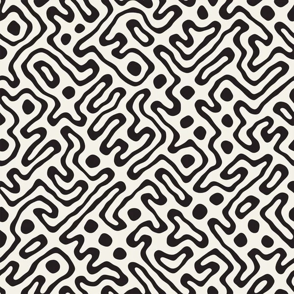 Labirent çizgileri ile Seamless modeli. Tek renkli arka plan. Vektör el çekilmiş labyrinth.