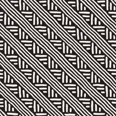 Elle çizilmiş stil etnik seamless modeli. Soyut geometrik döşeme arka plan siyah ve beyaz.