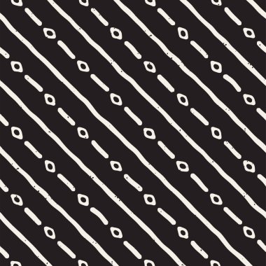 Elle çizilmiş stil seamless modeli. Soyut geometrik döşeme arka plan siyah ve beyaz. Vektör doodle hat kafes