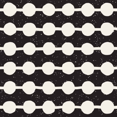 El ile Seamless Modeli hatları çizilmiş. Arka plan serbest fırça darbeleriyle. Siyah ve beyaz doku. Kağıt ambalaj için süsleme.