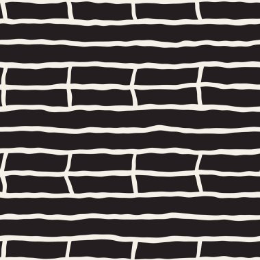 Elle çizilmiş stil seamless modeli. Soyut geometrik döşeme arka plan siyah ve beyaz. Vektör doodle hat kafes