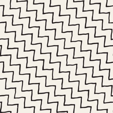 Elle çizilmiş stil seamless modeli. Soyut geometrik döşeme arka plan siyah ve beyaz. Vektör doodle hat kafes