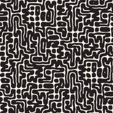 Labirent çizgileri ile Seamless modeli. Tek renkli arka plan. Vektör el çekilmiş labyrinth.