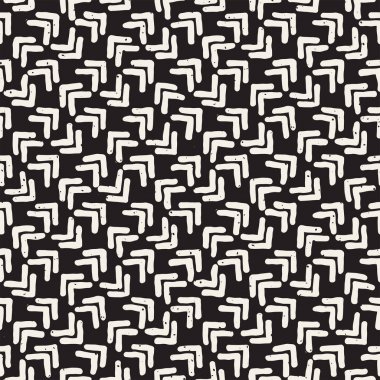 El ile Seamless Modeli hatları çizilmiş. Arka plan serbest fırça darbeleriyle. Siyah ve beyaz doku. Kağıt ambalaj için süsleme.