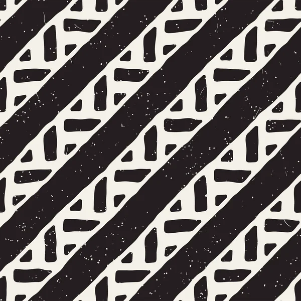 Ręcznie rysowane stylu etniczne jednolity wzór. Abstrakcja geometryczna sąsiadująco w czerni i bieli. — Wektor stockowy