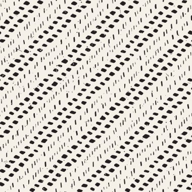 Elle çizilmiş stil seamless modeli. Soyut geometrik döşeme arka plan siyah ve beyaz. Vektör doodle hat kafes