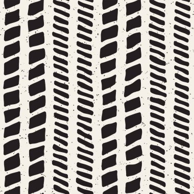Elle çizilmiş stil seamless modeli. Soyut geometrik döşeme arka plan siyah ve beyaz. Vektör doodle hat kafes