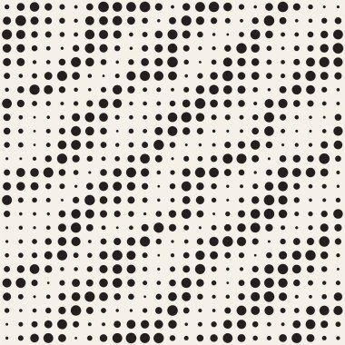 Modern şık noktalı resim doku. Rasgele daireler ile sonsuz arka plan. Vektör Dikişsiz mozaik desen.