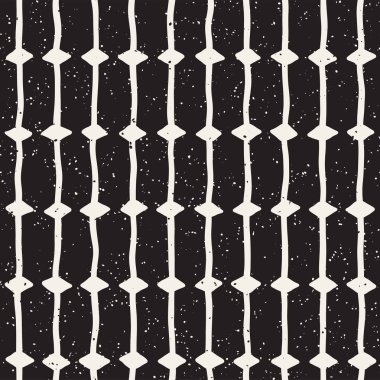 El ile Seamless Modeli hatları çizilmiş. Arka plan serbest fırça darbeleriyle. Siyah ve beyaz doku. Kağıt ambalaj için süsleme.