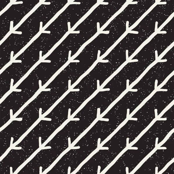 El ile Seamless Modeli hatları çizilmiş. Arka plan serbest fırça darbeleriyle. Siyah ve beyaz doku. Kağıt ambalaj için süsleme.