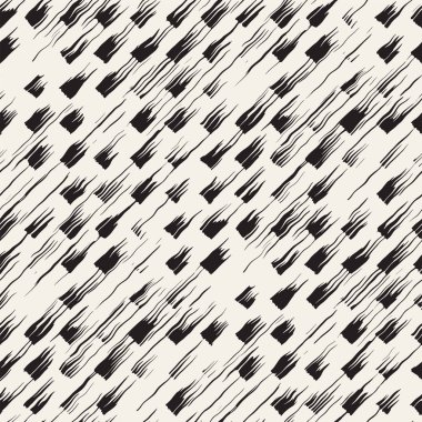 Vektör Dikişsiz desen fırça çizgileri ve vuruş. Siyah ve beyaz arka plan mürekkep elemanları ile. El doku boyalı.