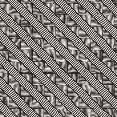 Elle çizilmiş stil etnik seamless modeli. Soyut geometrik döşeme arka plan siyah ve beyaz.