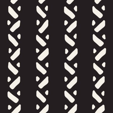 Elle çizilmiş stil etnik seamless modeli. Soyut geometrik döşeme arka plan siyah ve beyaz.