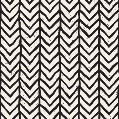 Elle çizilmiş stil seamless modeli. Soyut geometrik döşeme arka plan siyah ve beyaz. Vektör doodle hat kafes