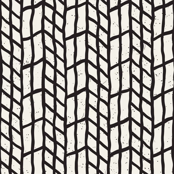 Stile disegnato a mano modello senza soluzione di continuità. Astratto sfondo geometrico piastrelle in bianco e nero. reticolo della linea doodle vettoriale — Vettoriale Stock