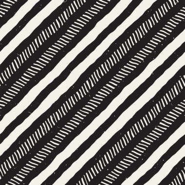 Elle çizilmiş stil seamless modeli. Soyut geometrik döşeme arka plan siyah ve beyaz. Vektör doodle hat kafes