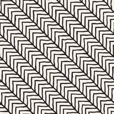 Elle çizilmiş stil seamless modeli. Soyut geometrik döşeme arka plan siyah ve beyaz. Vektör doodle hat kafes