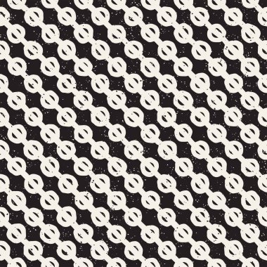 El ile Seamless Modeli hatları çizilmiş. Arka plan serbest fırça darbeleriyle. Siyah ve beyaz doku. Kağıt ambalaj için süsleme.