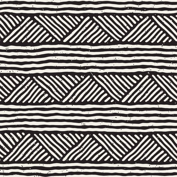 Elle çizilmiş stil etnik seamless modeli. Soyut geometrik döşeme arka plan siyah ve beyaz.