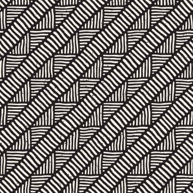 Elle çizilmiş stil etnik seamless modeli. Soyut geometrik döşeme arka plan siyah ve beyaz.