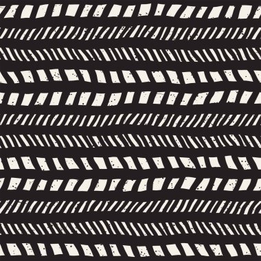 Elle çizilmiş stil seamless modeli. Soyut geometrik döşeme arka plan siyah ve beyaz. Vektör doodle hat kafes