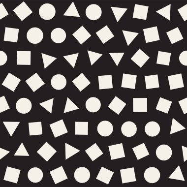 Sorunsuz ilkel karmakarışık minimalizm desenleri. Geometrik şekiller rastgele dağılmış. Arka plan tasarım