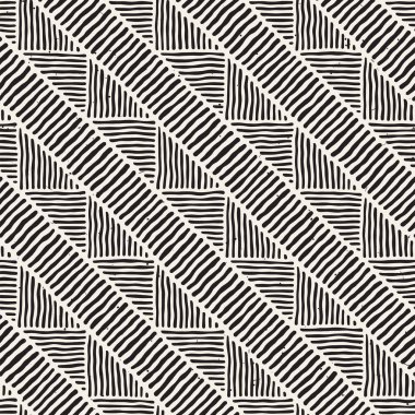 Elle çizilmiş stil etnik seamless modeli. Soyut geometrik çizgiler arka plan siyah ve beyaz.