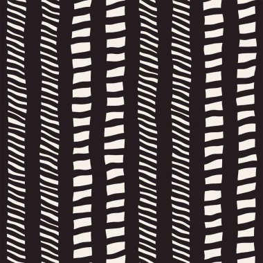Elle çizilmiş stil seamless modeli. Soyut geometrik döşeme arka plan siyah ve beyaz. Vektör doodle hat kafes