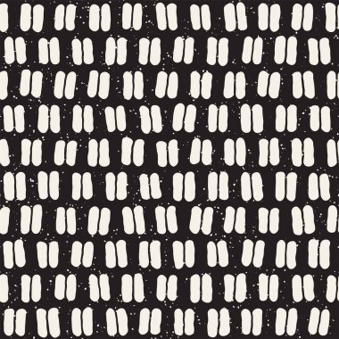 El ile Seamless Modeli hatları çizilmiş. Arka plan serbest fırça darbeleriyle. Siyah ve beyaz doku. Kağıt ambalaj için süsleme.