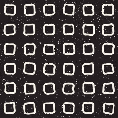 El ile Seamless Modeli hatları çizilmiş. Arka plan serbest fırça darbeleriyle. Siyah ve beyaz doku. Kağıt ambalaj için süsleme.